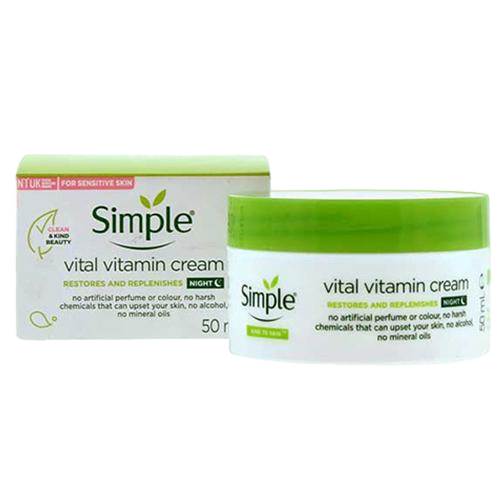 کرم شب ترمیم کننده شب سیمپل مدل VITAL VITAMIN